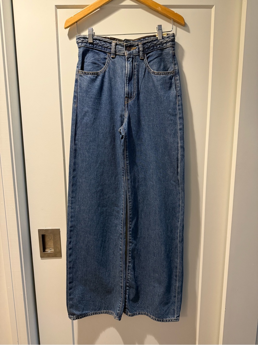 Levi's Ribcage Wide Leg Jeans - Medium Blue Size 25
